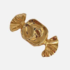 VTG Brooch Liquid Gold Wrap Hard Candy Molded Halloween Christmas Valentines Pin